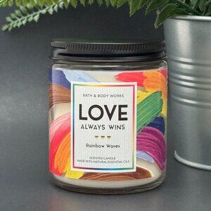 BBW Love Always Wins Bath & Body Works Mason Jar Single Wick Candle